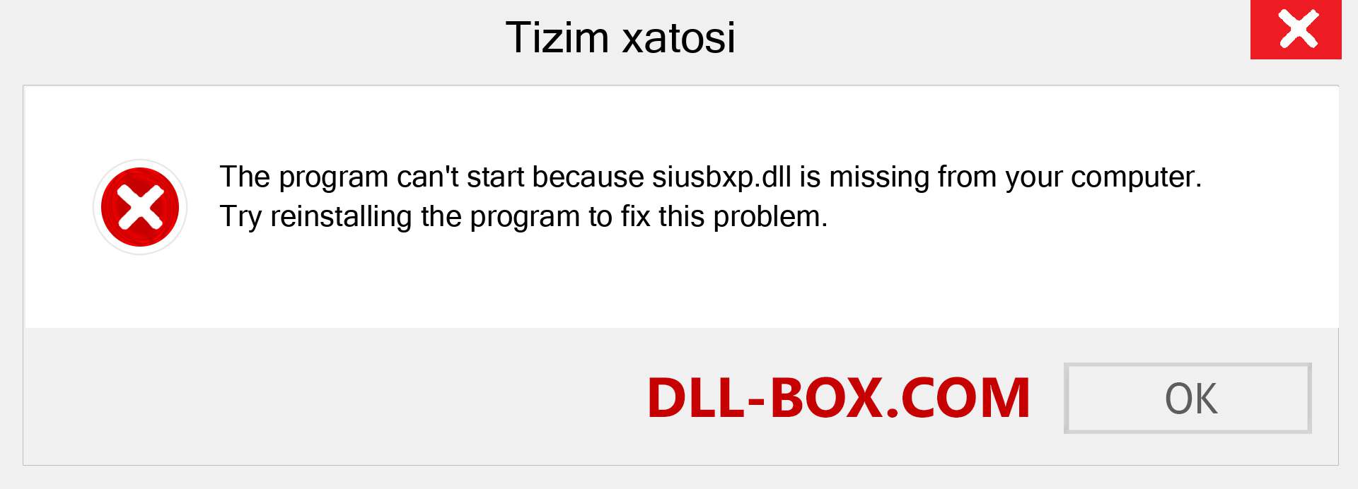 siusbxp.dll fayli yo'qolganmi?. Windows 7, 8, 10 uchun yuklab olish - Windowsda siusbxp dll etishmayotgan xatoni tuzating, rasmlar, rasmlar